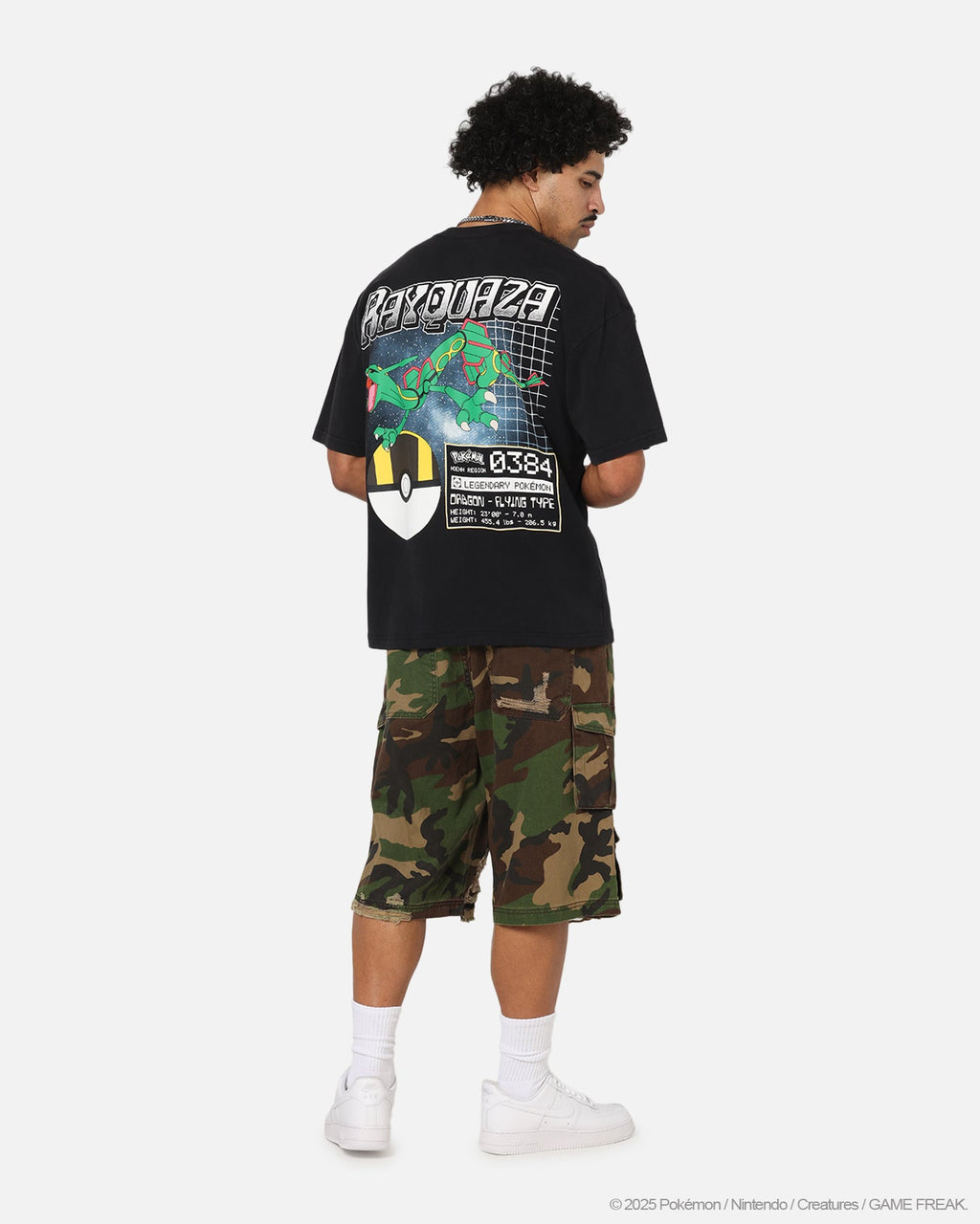 The Pokémon Collection By 73Studio Rayquaza Vintage T-Shirt Off Black