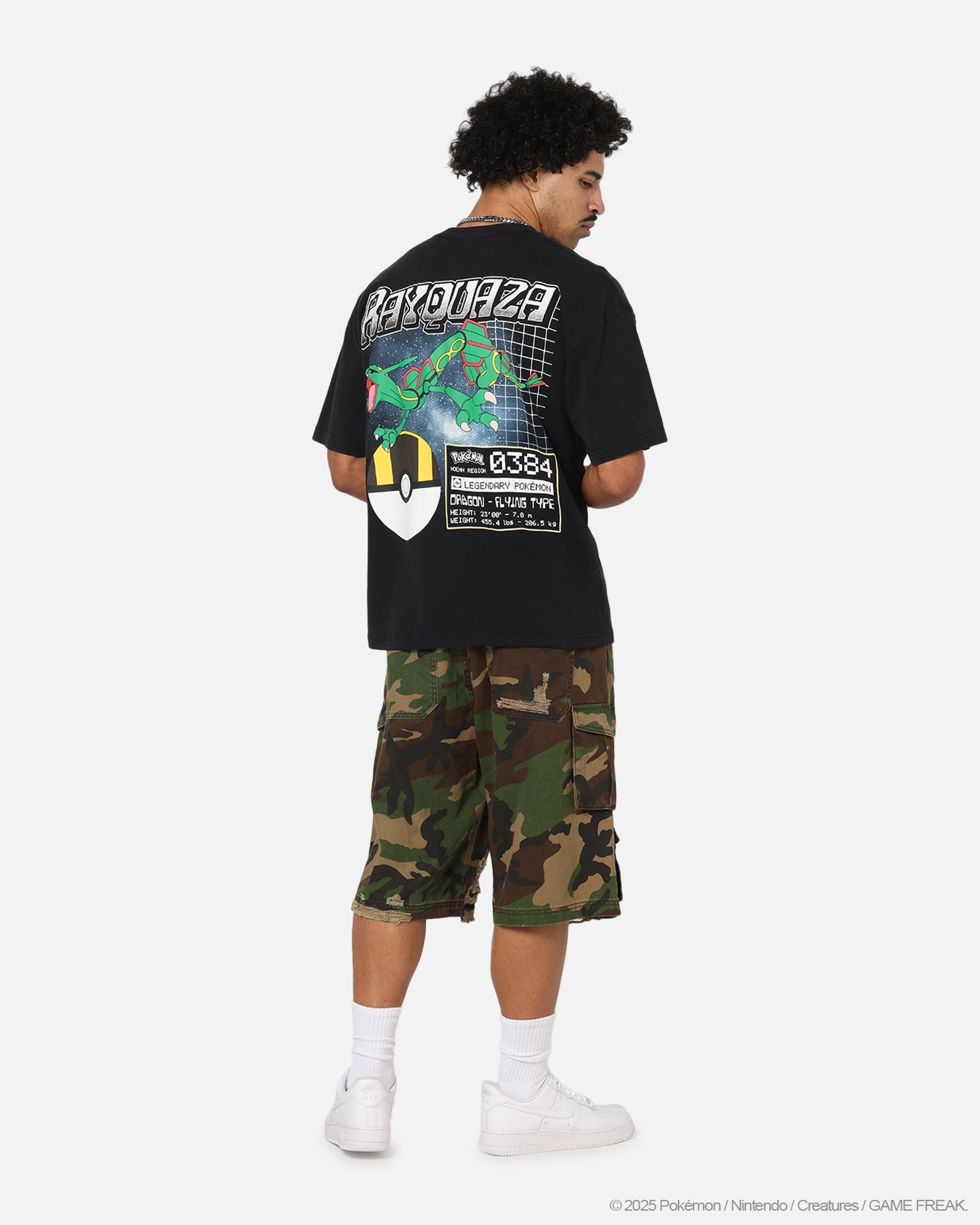 The Pokémon Collection By 73Studio Rayquaza Vintage T-Shirt Off Black