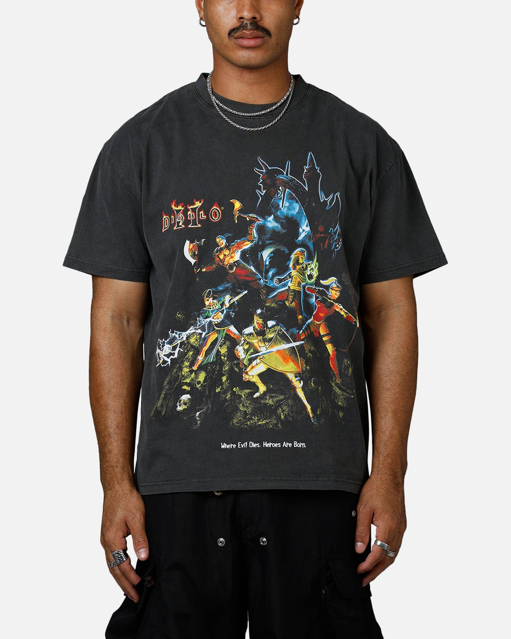 73Studio X Diablo II Halloween Heroes Are Born T-Shirt Black Wash